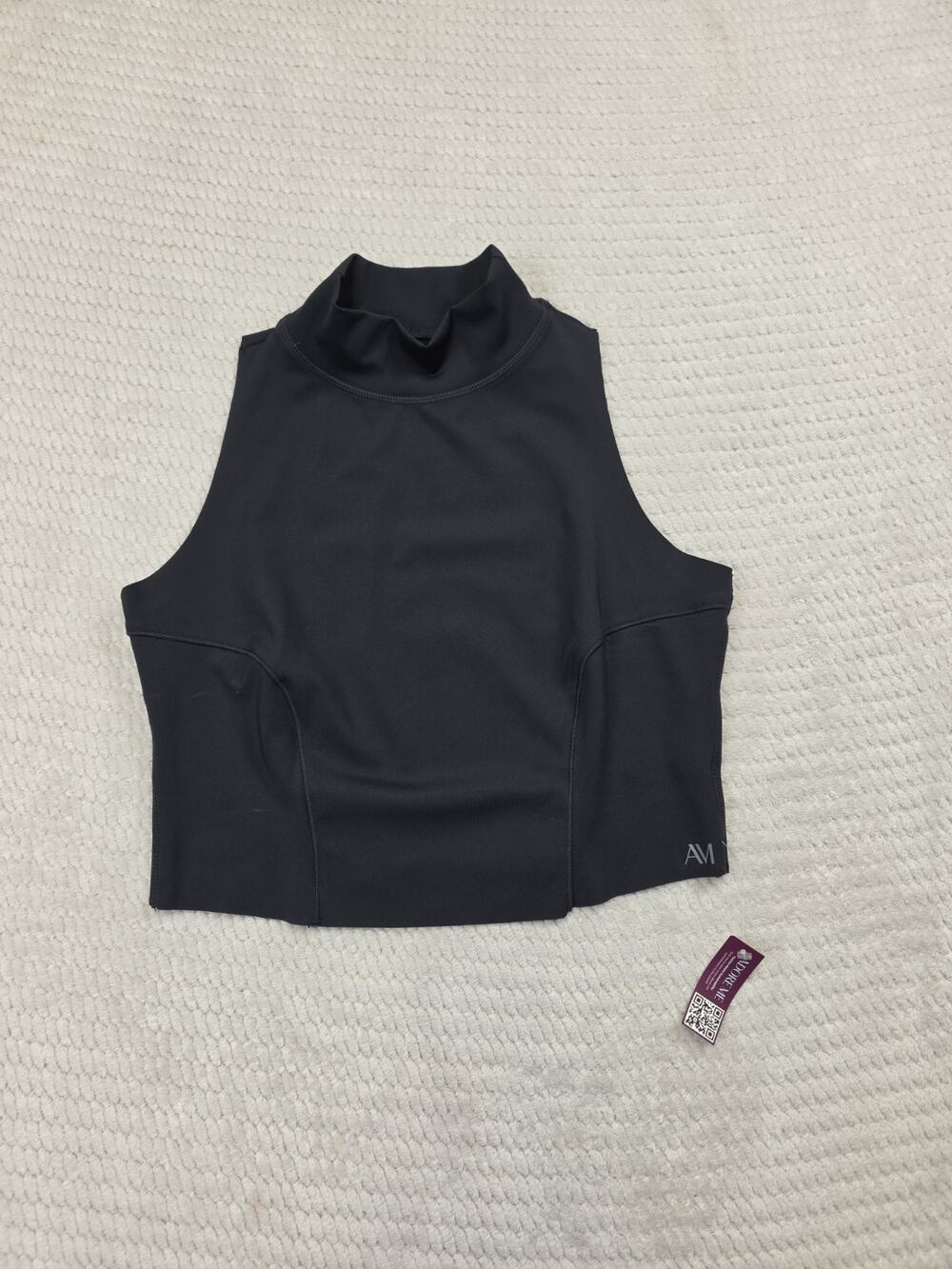 Adore Me Shirt Womens Medium Black Tank Top Mock Neck Stretchy New